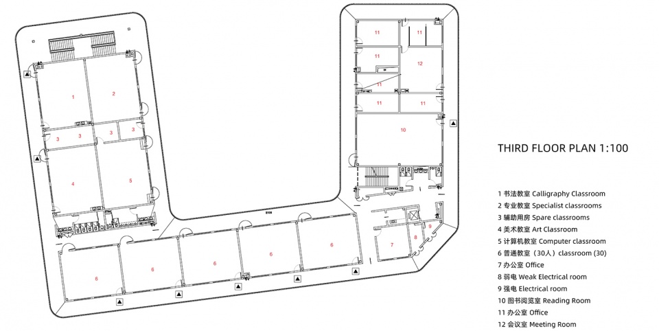 小学三层平面图primary school third floor plan 拷贝