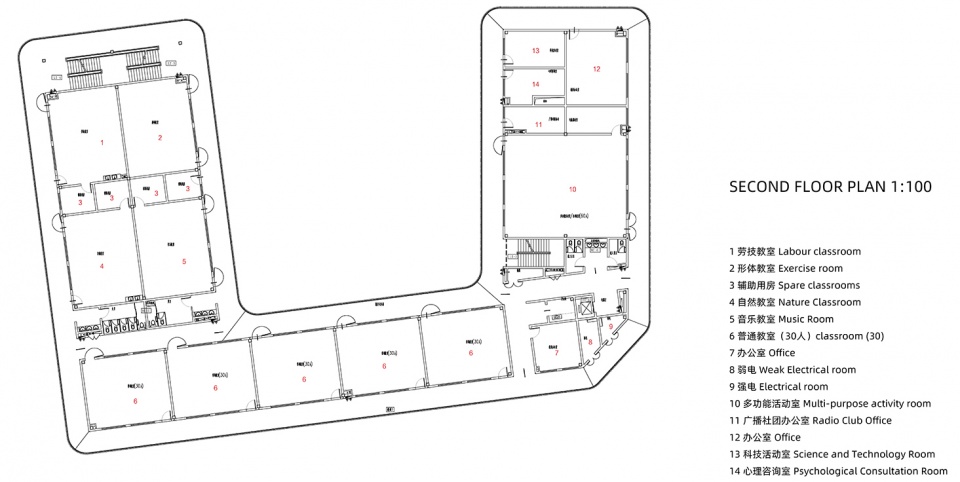 小学二层平面图primary school second floor plan 拷贝