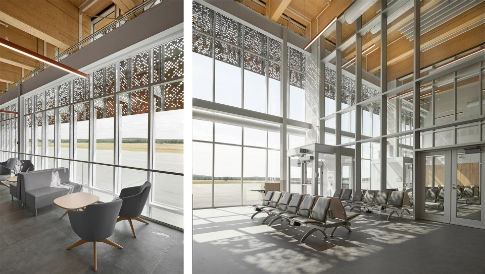 a new air terminal for the rouyn noranda airport by evoq artcad