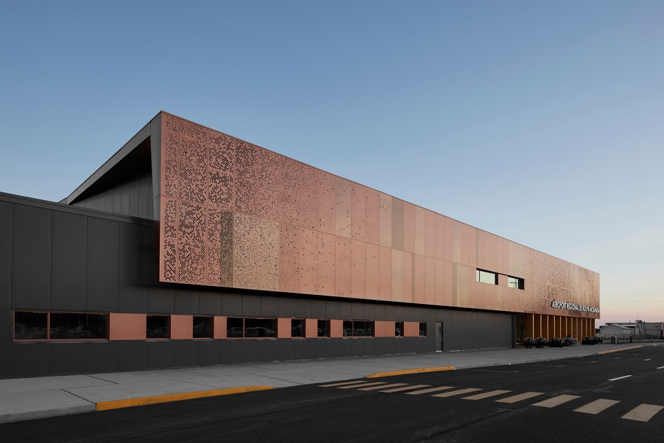 a new air terminal for the rouyn noranda airport by evoq artcad