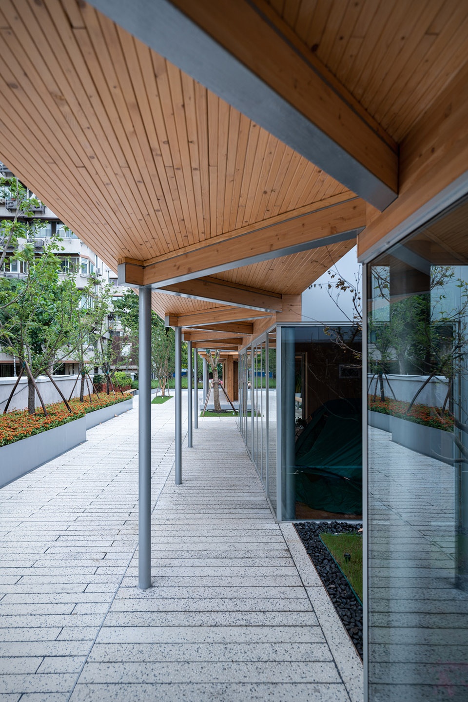 Service Station in Shunyi Road Pocket Park Suzhou Creek Shanghai by Atelier Z