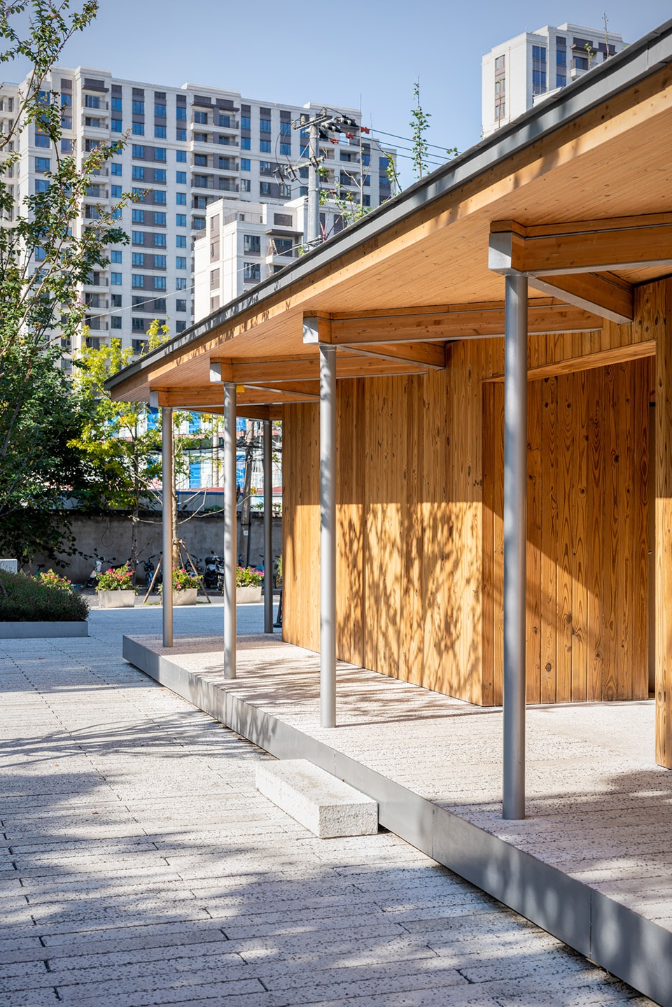 Service Station in Shunyi Road Pocket Park Suzhou Creek Shanghai by Atelier Z