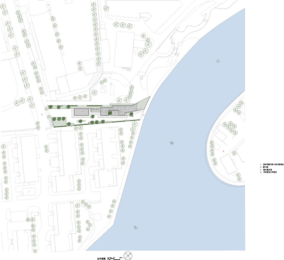 Service Station in Shunyi Road Pocket Park Suzhou Creek Shanghai by Atelier Z