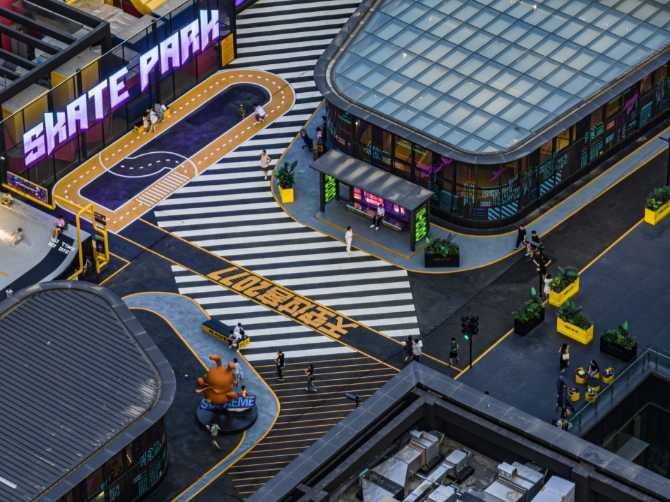 zhonghai unimall rooftop skatepark by daga architects