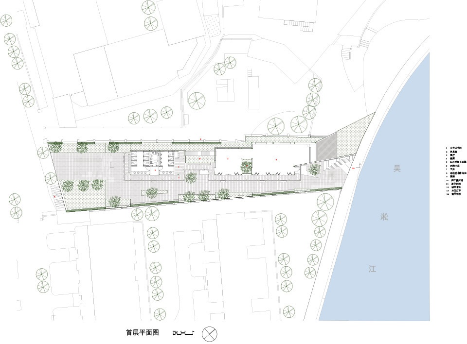 Service Station in Shunyi Road Pocket Park Suzhou Creek Shanghai by Atelier Z