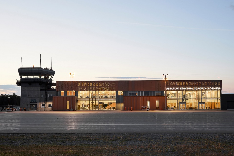 a new air terminal for the rouyn noranda airport by evoq artcad