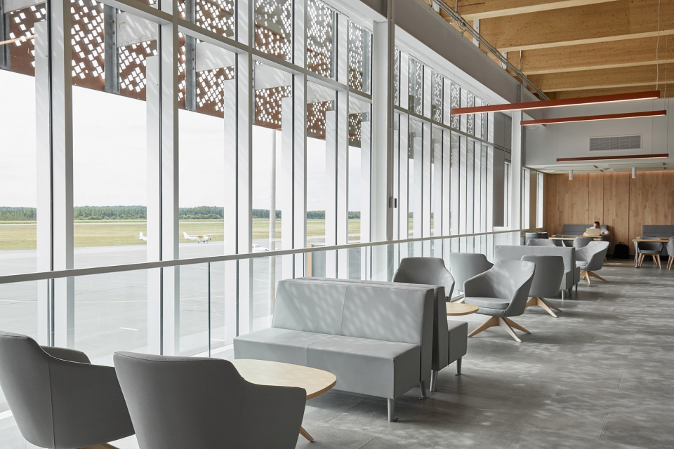 a new air terminal for the rouyn noranda airport by evoq artcad