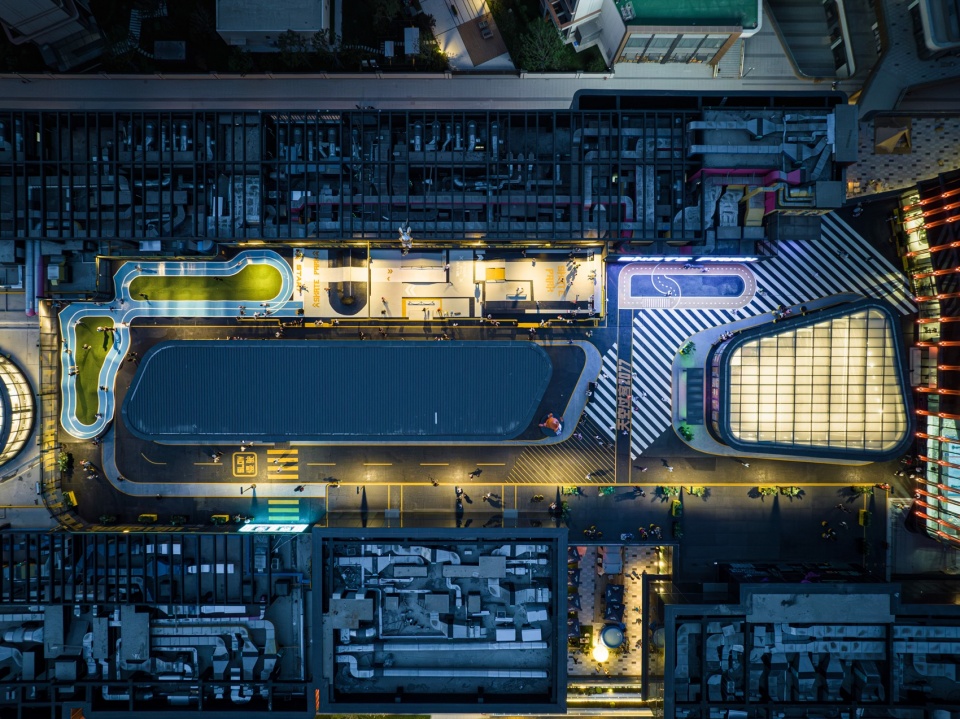 zhonghai unimall rooftop skatepark by daga architects