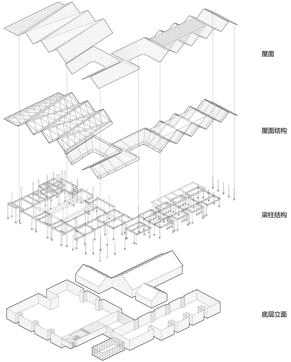 建筑分层轴测图 Architectural axonometric drawing ©同济原作设计工作室