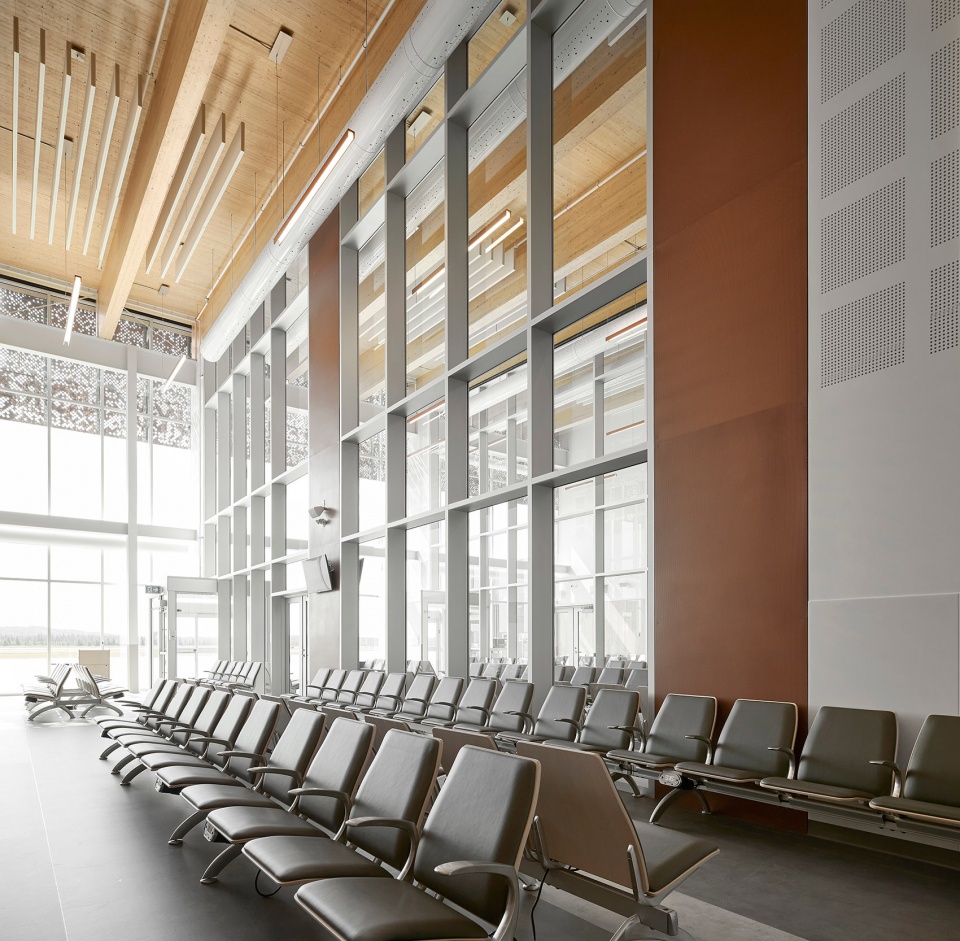 a new air terminal for the rouyn noranda airport by evoq artcad