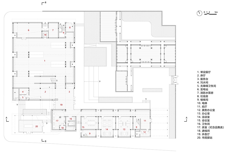 一层平面图 First floor plan ©同济原作设计工作室