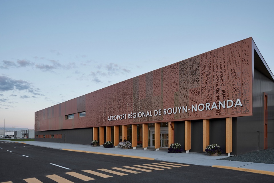 a new air terminal for the rouyn noranda airport by evoq artcad