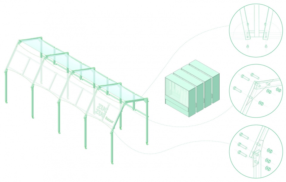 zuczug pop up market by flip studio