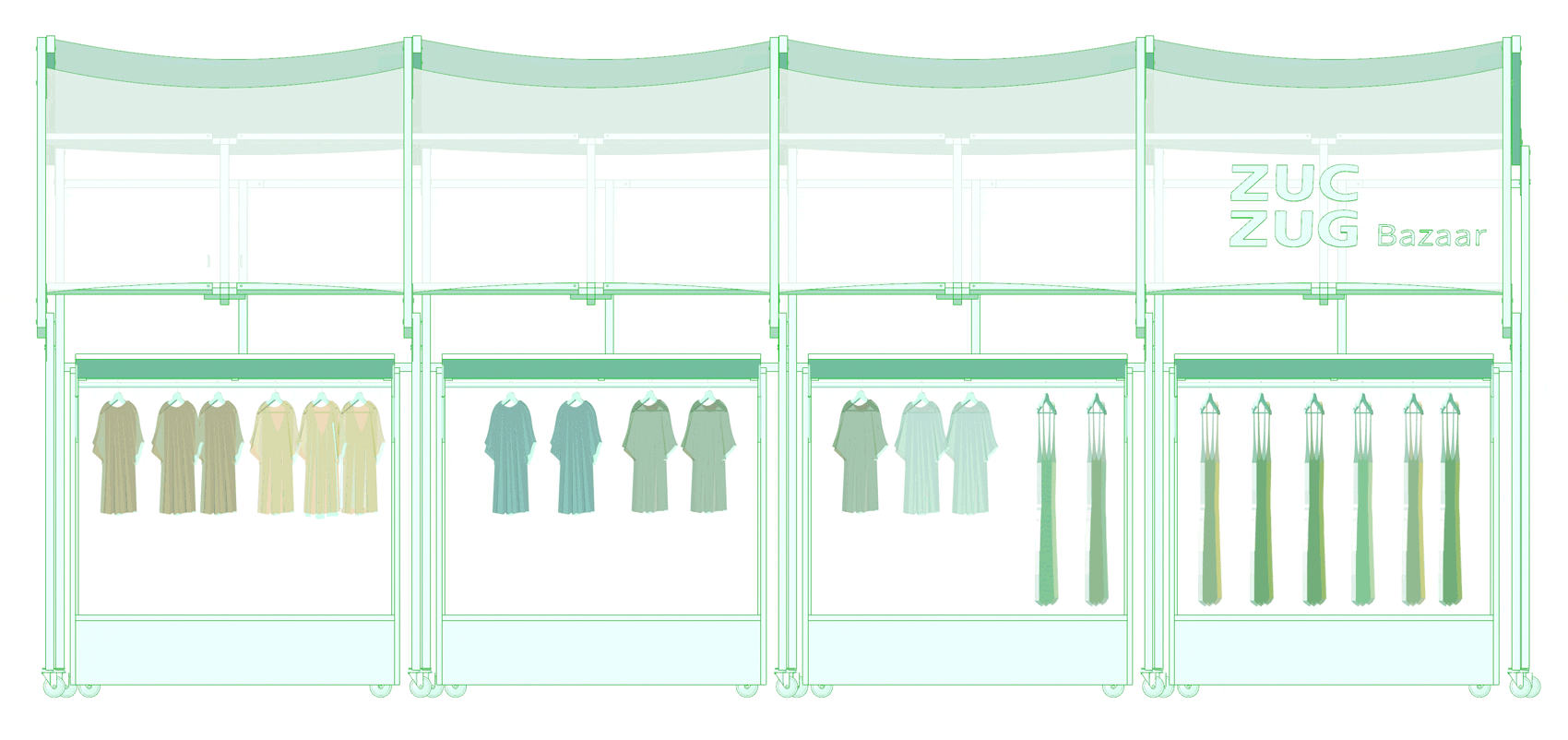 zuczug pop up market by flip studio