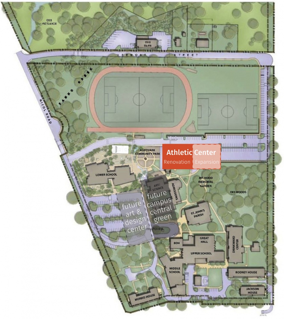 oregon episcopal school athletic center by hacker