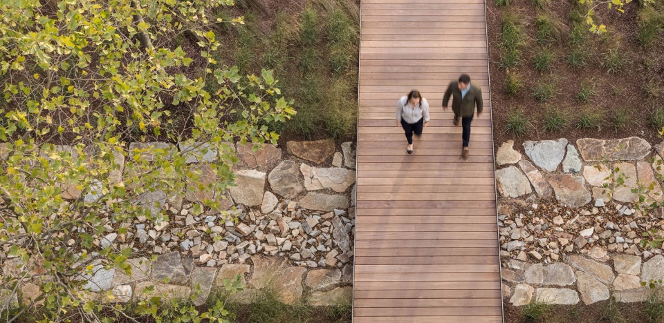 2022 asla general design award of honor from brownfield to green anchor in the assembly square district ojb
