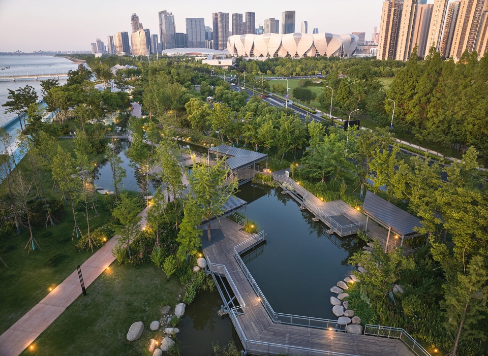 hangzhou riverfront public space sanqiao asian games park by original design studio tjad