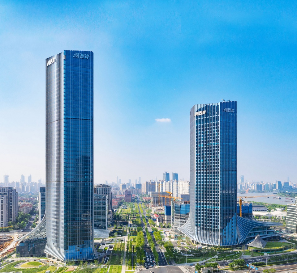 shanghai west bund international ai tower plaza by nikken sekkei ltd
