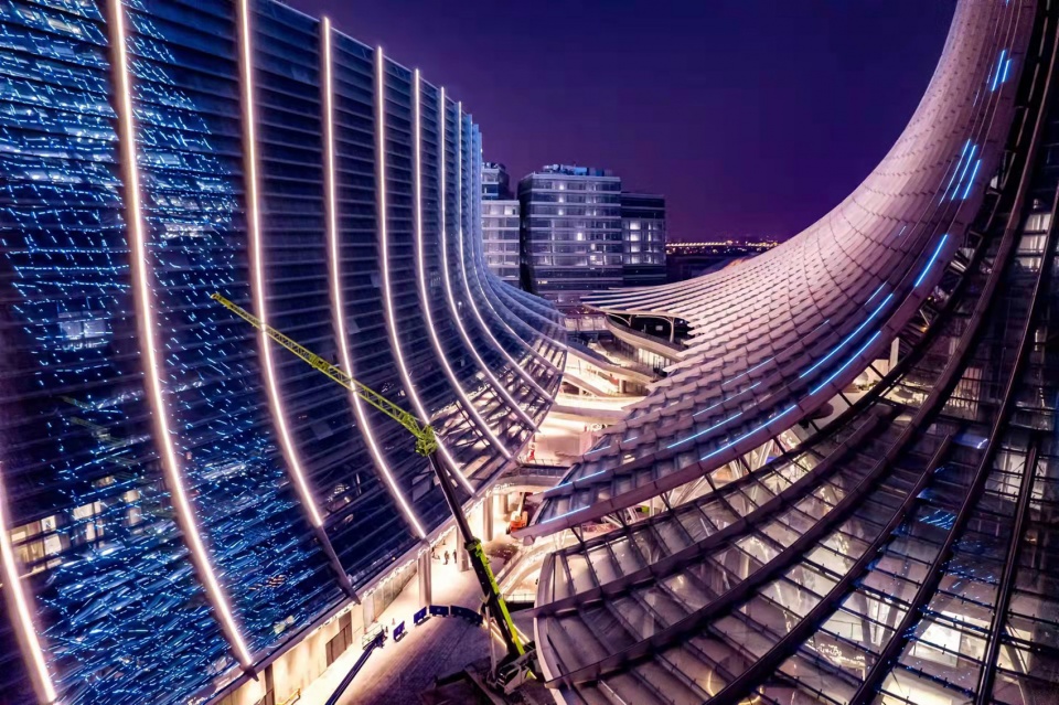 shanghai west bund international ai tower plaza by nikken sekkei ltd