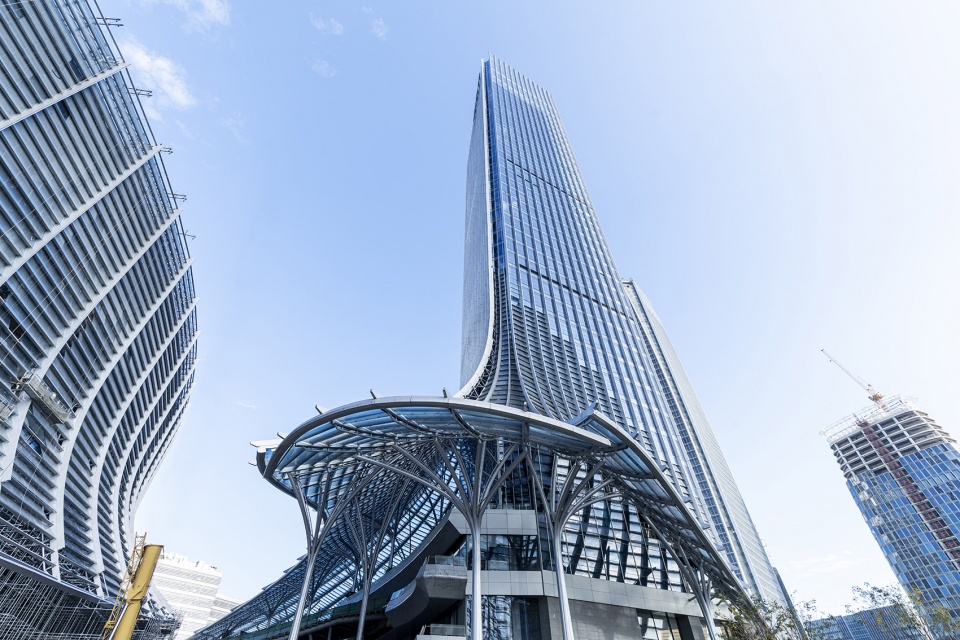 shanghai west bund international ai tower plaza by nikken sekkei ltd
