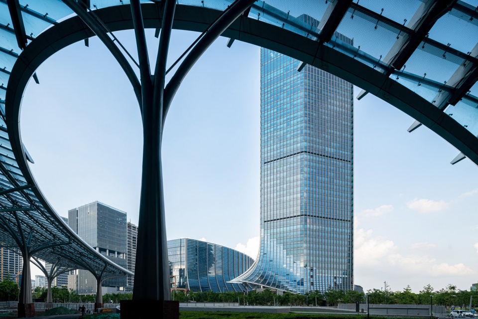 shanghai west bund international ai tower plaza by nikken sekkei ltd