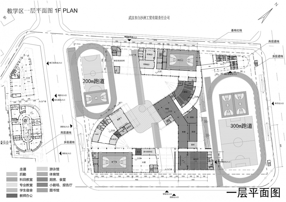一层平面图 first floor plan wuhan basis international school interior design by wan jian deisgn