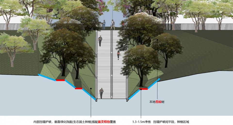 华南理工大学(五山校区)百步梯两侧边坡修缮加固工程 华南理工大学建筑设计研究院有限公司环境艺术设计一所