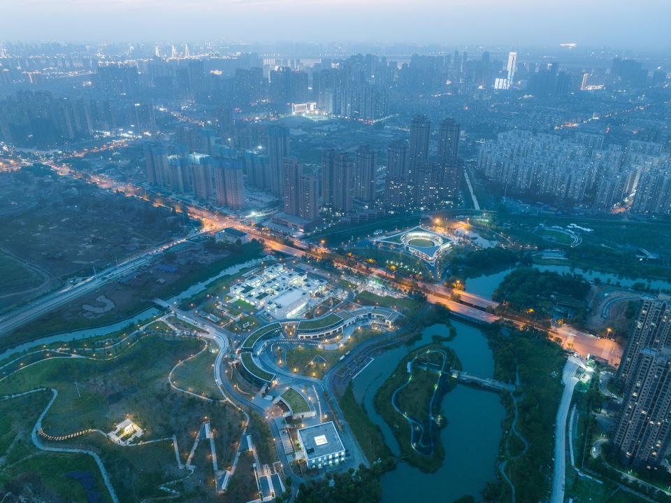 wuhan sponge park research tourist center by uao