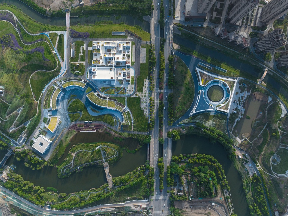 wuhan sponge park research tourist center by uao