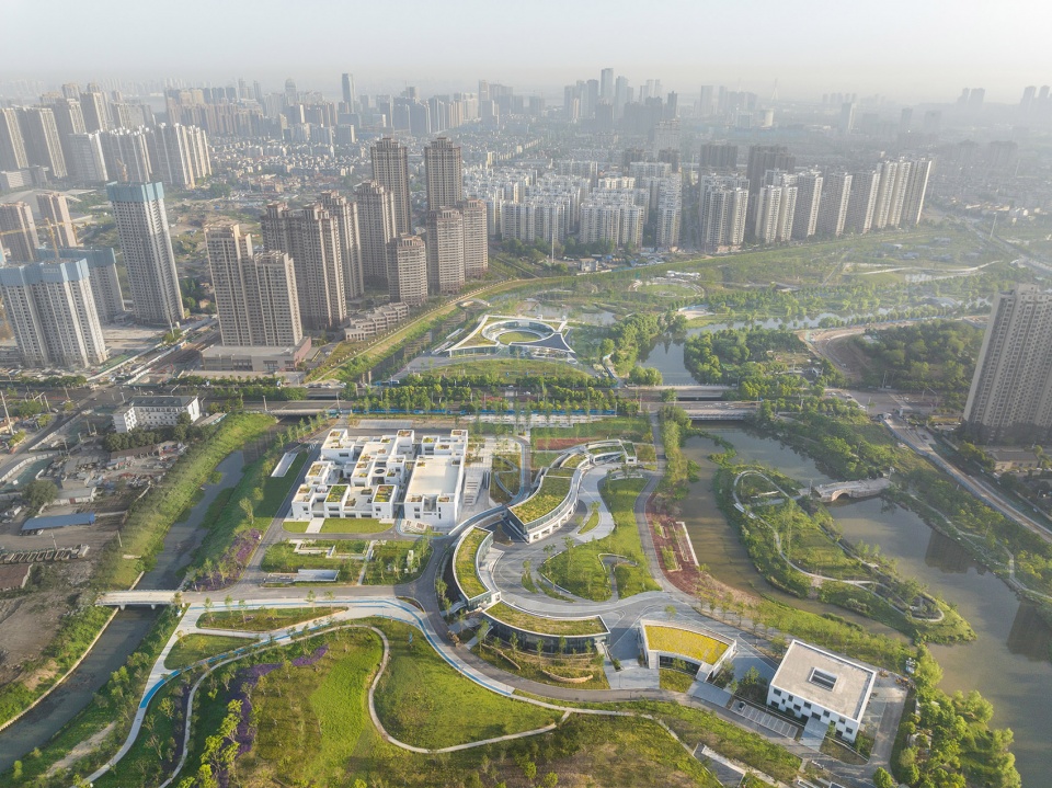 wuhan sponge park research tourist center by uao