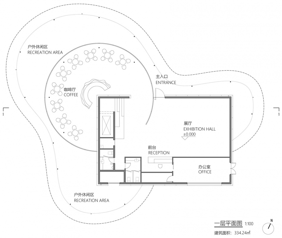 一层平面图 wuyi organic urban renewal exhibition hall by kfs