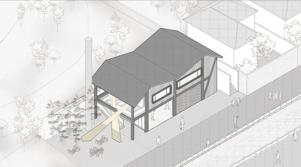 室外轴测 houbu ancient village post station by parallect design