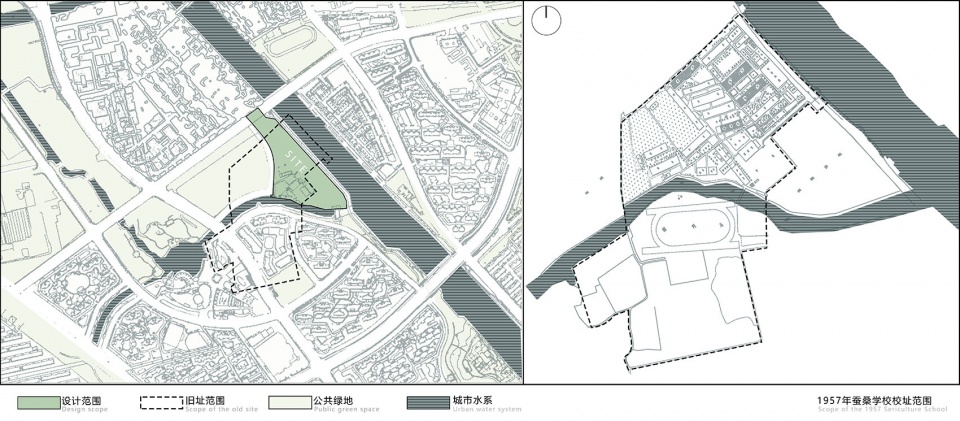 现状城市肌理与1957年蚕桑学校校址肌理©中国建筑西北设计研究院 拷贝