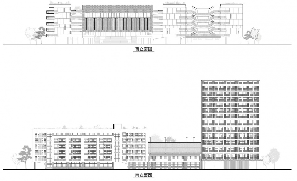立面图 shenzhen pingshan keyuan experiment school by cmad architects