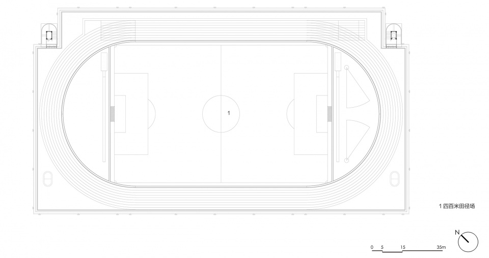 顶层平面图 indoor sports field of shaoxing university by uad