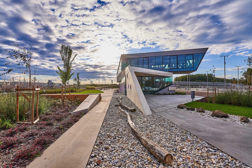 The Mosoni Danube Flood gate Control Building by TeRHaLoZAT