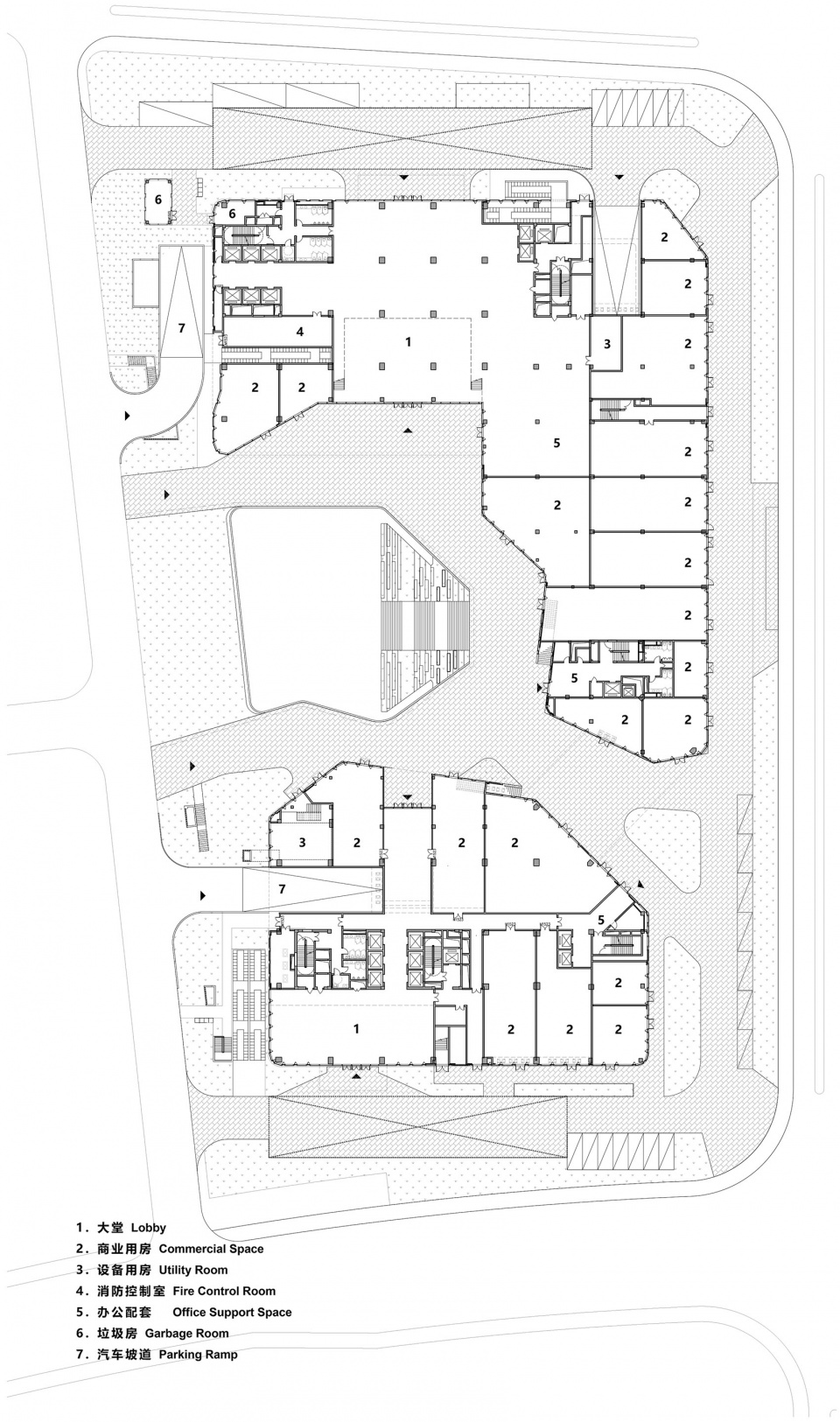 一层平面图First floor plan zhejiang daily digital culture industrial park by uad