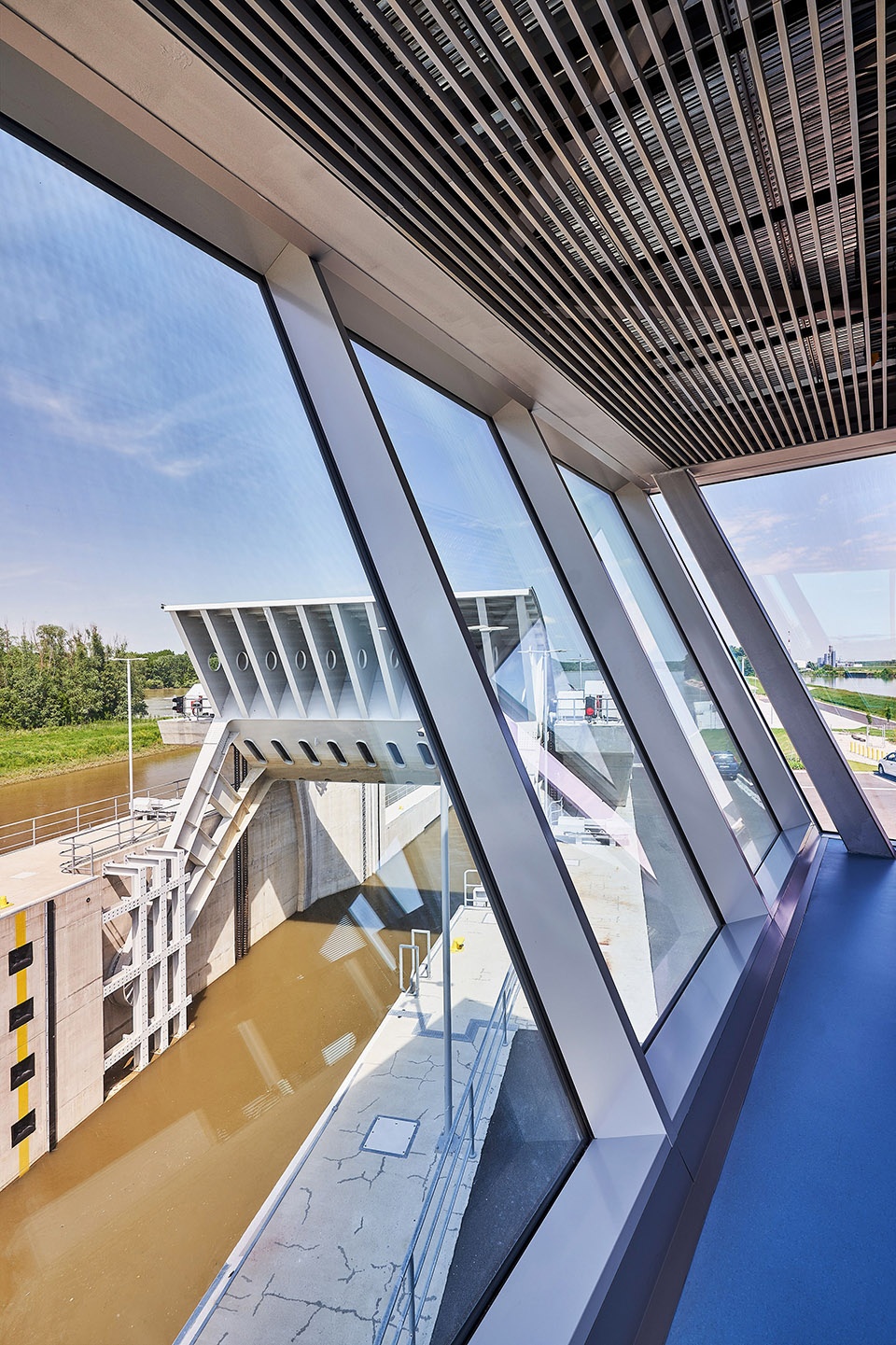 The Mosoni Danube Flood gate Control Building by TeRHaLoZAT