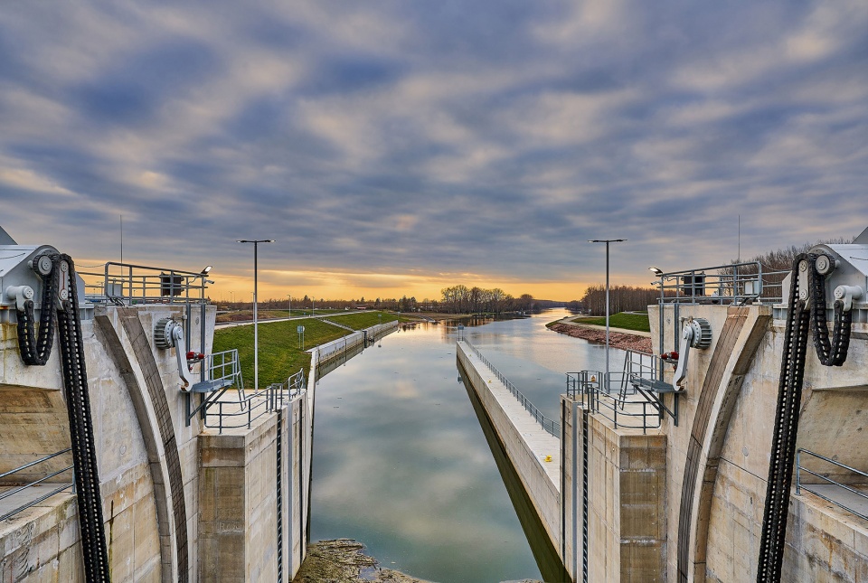 The Mosoni Danube Flood gate Control Building by TeRHaLoZAT