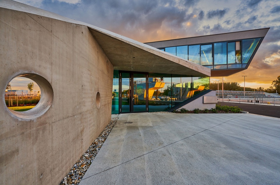 The Mosoni Danube Flood gate Control Building by TeRHaLoZAT