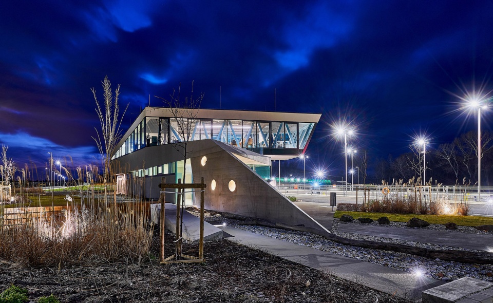 The Mosoni Danube Flood gate Control Building by TeRHaLoZAT