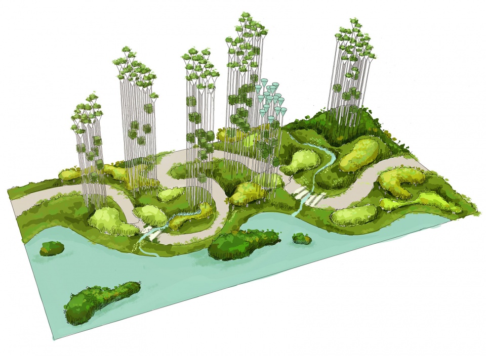 「山海筑梦」设计效果图 © YiXiang Studio Design Sketch of “Dreams Between Mountains and Sea” © YiXiang Studio 拷贝