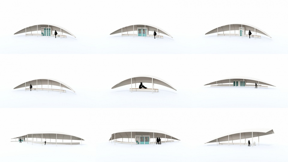 膜结构遮阳体系模型©PLAT ASIA ordos smart sports park by plat asia