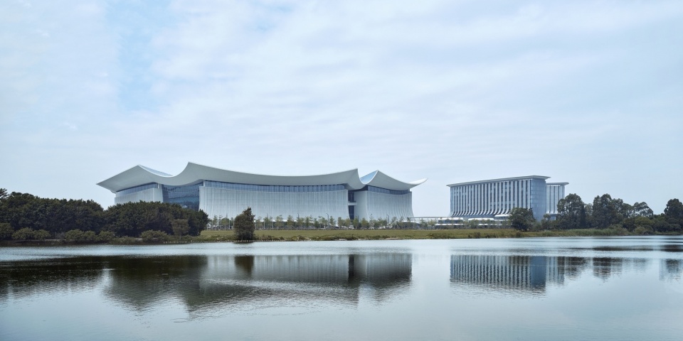 ▲水畔的南沙国际金融论坛(IFF)永久会址 IFF Convention Center above water@章鱼见筑