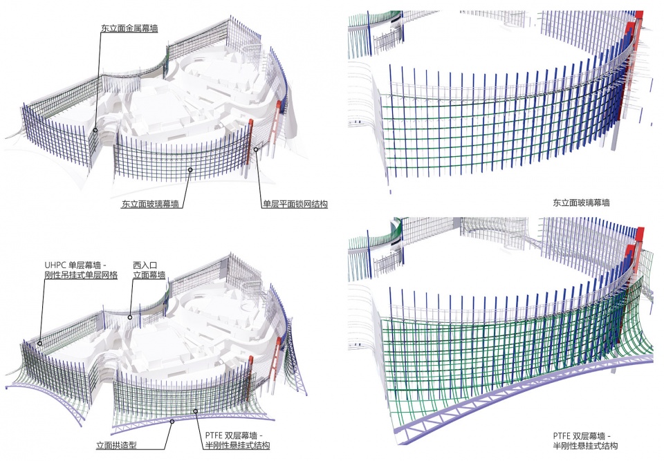 ▲ 立面幕墙结构系统Facade structure system@TJAD 拷贝