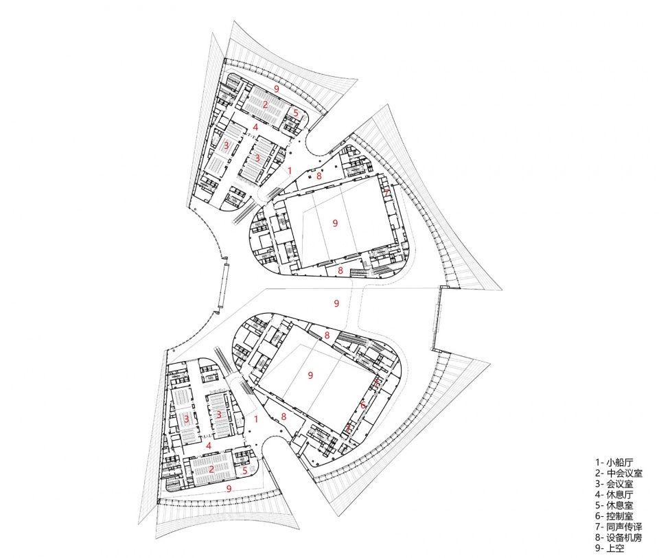 ▲ IFF国际会议中心三层平面图 3rd floor plan of IFF Convention Center@TJAD