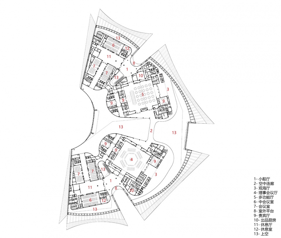 ▲ IFF国际会议中心四层平面图 4th floor plan of IFF Convention Center@TJAD