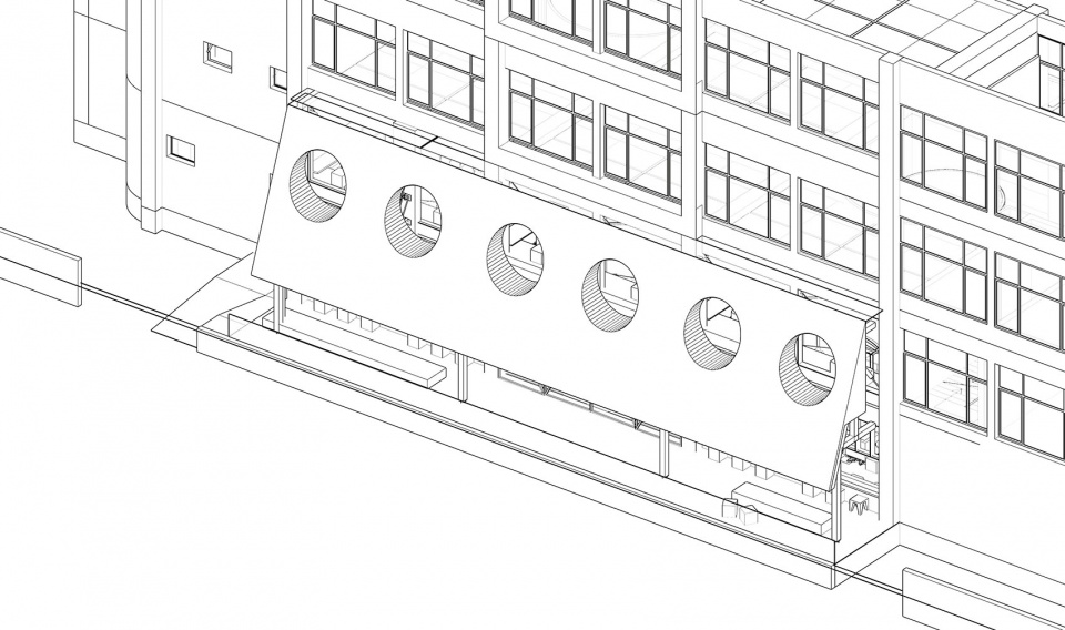 外部透视 under the eaves by displacement architecture design