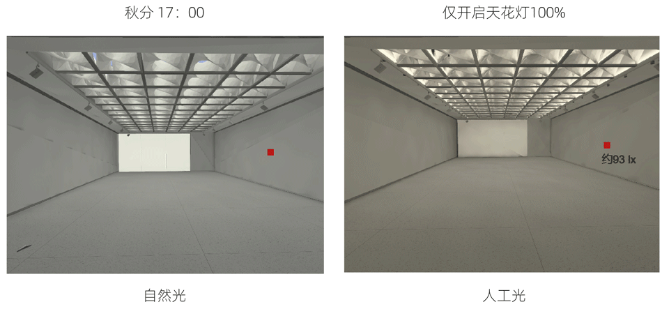 秋分晴天傍晚混光控制示意图 sky light gallery by pao