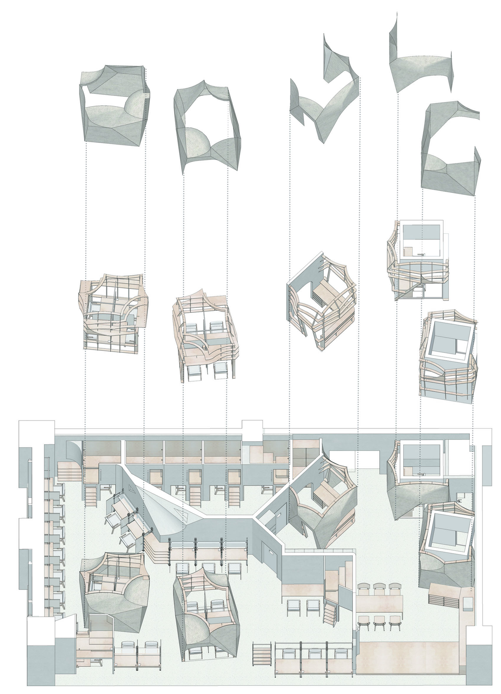 轴测爆炸图 Axonometric Explosion Diagram skyline study studio